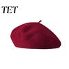 Herbstmode Accessoires Damen Französische Baskenmütze, Wollmischung Künstler Retro Warmes Geschenk für Sie Malerhut, Einfarbige Gemütliche Winter Weiche Textur Mütze