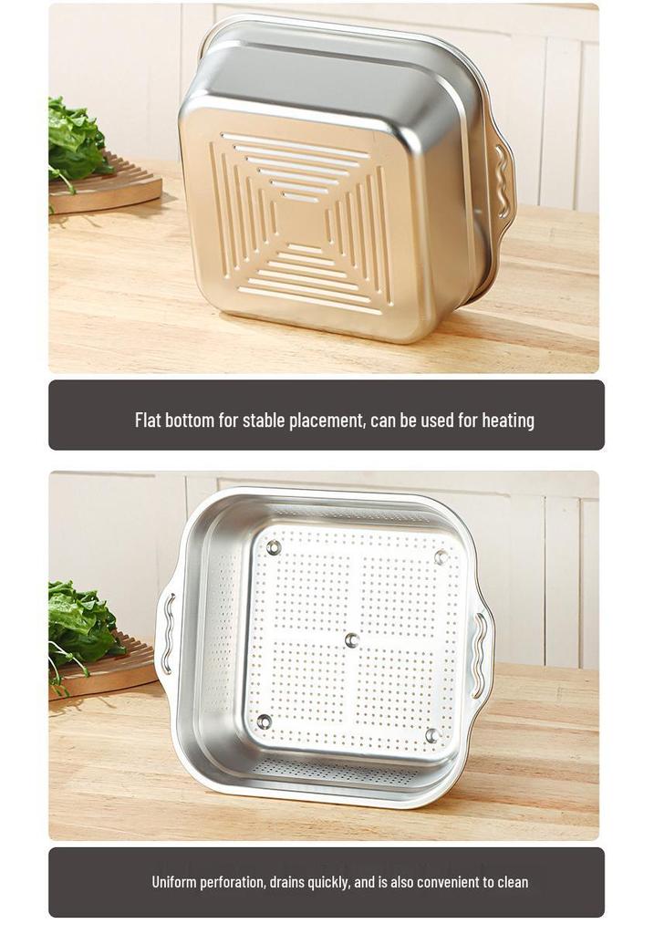 Double Ear Stainless Steel Kitchen Sink Draining Basket for Washing Vegetables & Fruits