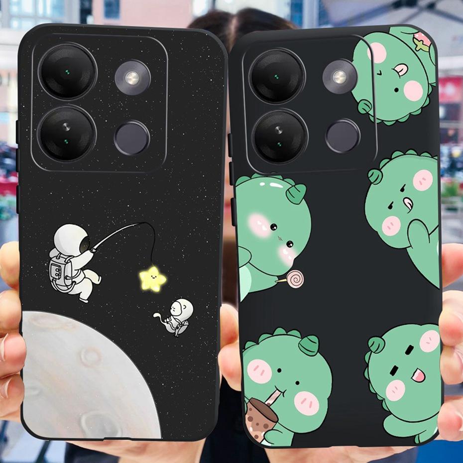 Case For Infinix Smart 7 HD Cute Flower Cat Pattern Soft Silicon TPU Phone Bumper For Infinix Smart 7HD X6516 Back Cover