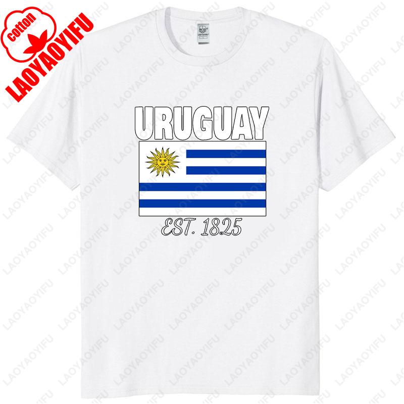 Uruguay EST 1825 Independence Pride Uruguayan Flag Graphic T Shirts Summer Woman Man High Quality Cotton Tshirt Shortsleev