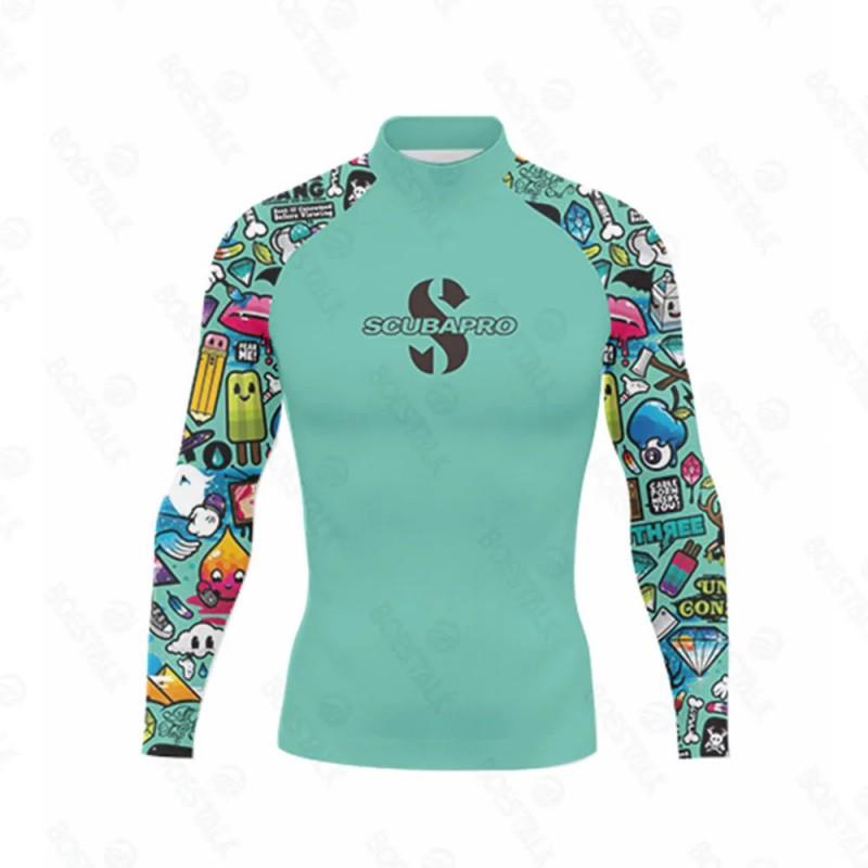 Long Sleeve Rash Guard Split Wetsuit Surfing Swimming Water Sports