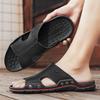 Herren Hausschuhe Weite Handfläche Sandalen Outdoor Sommer Schwarz Flache Sandalen Offene Zehen Strandschuhe für Vater Übergröße