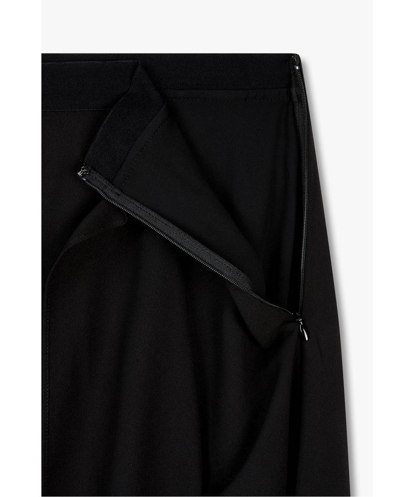 Bobeu Chiffon Layered Long Skirt _Black_7156335001