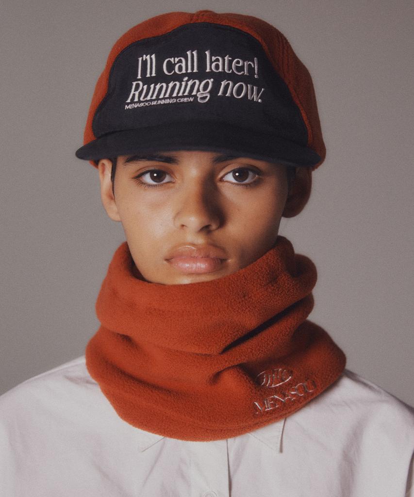 Minasu Hide Earmuffs Cap_Brick