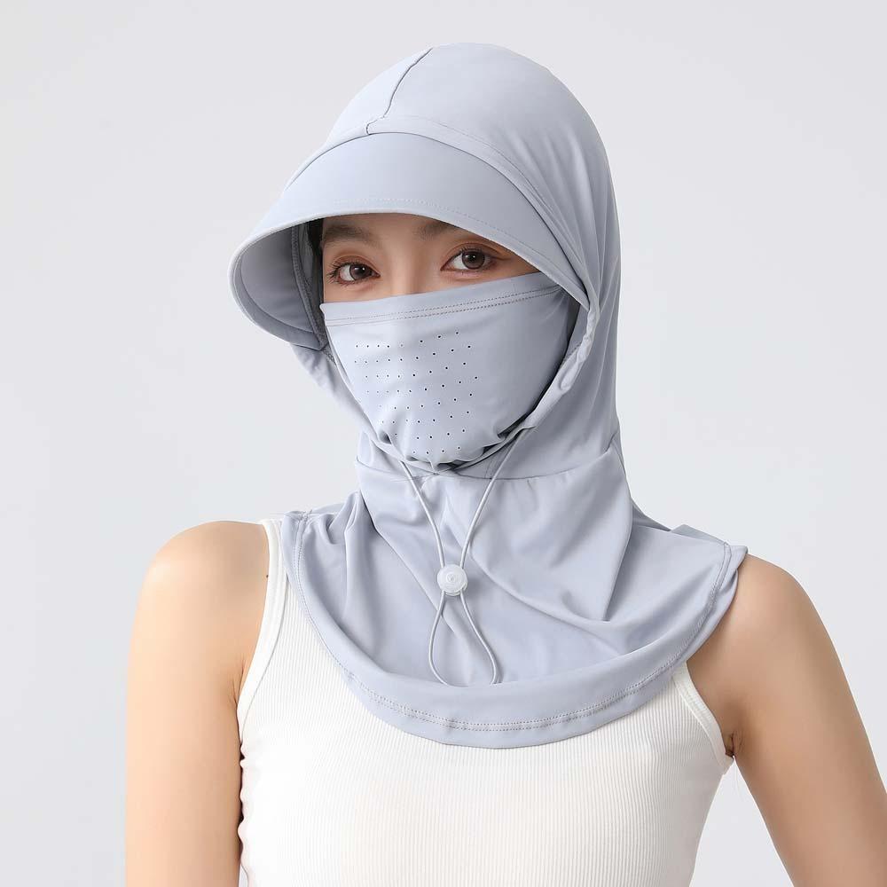 Ice Silk Anti-UV Balaclava Hat Elastic Face Sun Protection hat Sunscreen Hat With Mask Shawl  Women