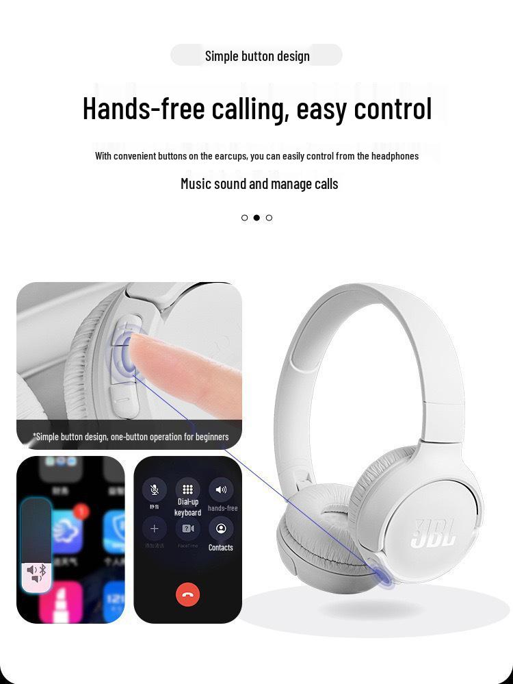 JBL510BT Over-ear Wireless Bluetooth Headphones with Multifunctionality and Logo