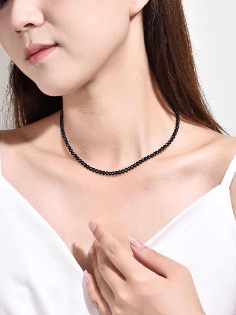 [ChicSilver] Pearl Necklace for Women, 4mm Small Pearl, Simple, Party Accessory, Suitable for Formal Occasions and Weddings