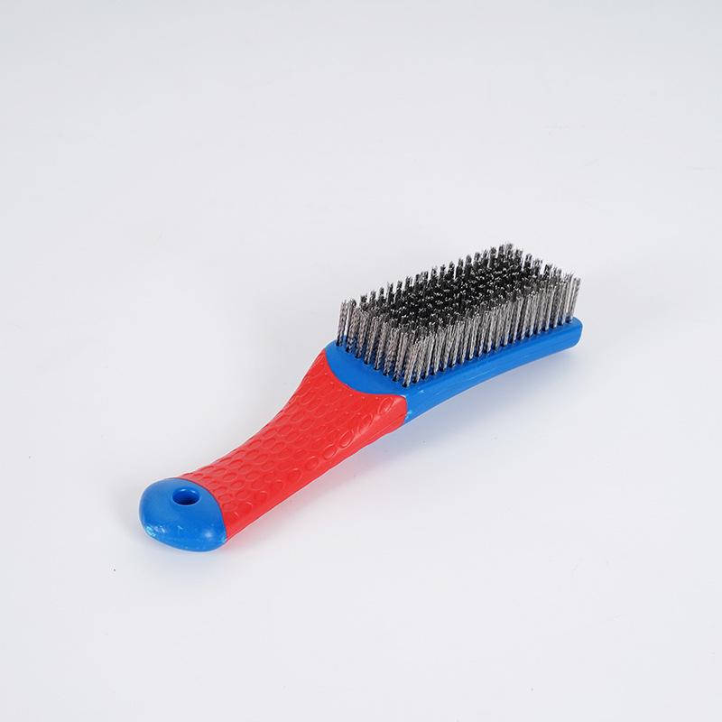 

Heavy Duty Stainless Steel Wire Brush With Comfortable Non-slip Plastic Handle Perfect For Removing Rust Welding Slag Dirt Paint