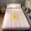 Pink Stripe Sunny Flannel Blanket Warm Soft Halloween Christmas Couch Warm Cozy Decorative Decor Gift for All Season