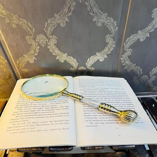 Magnifying Glass with Solid Brass with Mother of Pearl Wedding Anniversary Christmas Birthday Gift