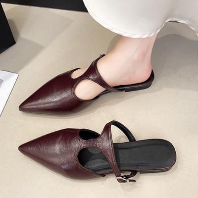 Fashion Pointed Toe Women Slippers Flats Slingback Mules Shoes Casual Walking Shoes Woman Fashion Sandals 2025 New Summer Zapatos Mujer
