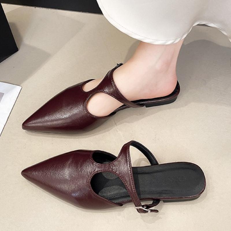 Fashion Pointed Toe Women Slippers Flats Slingback Mules Shoes Casual Walking Shoes Woman Fashion Sandals 2025 New Summer Zapatos Mujer