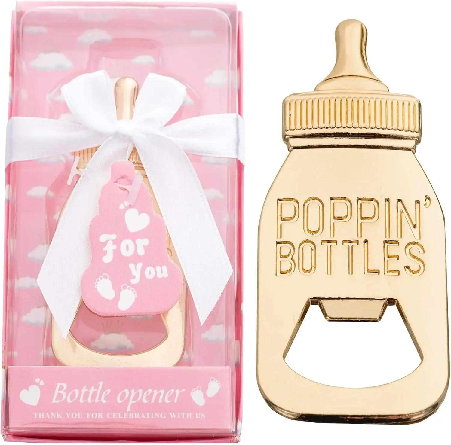 

Bottle Openers for Baby Shower Favors Gifts Decorations Souvenirs Poppin Bottles Openers with Gifts Box used for Wedding Favors