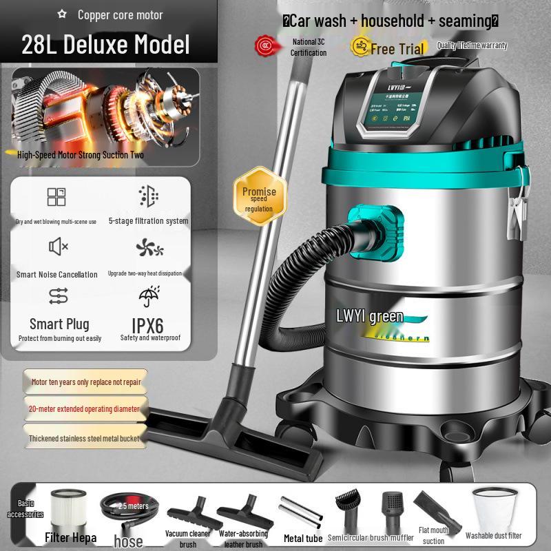 High-Power Industrial Vacuum Cleaner for Household, Car, and Commercial Use
