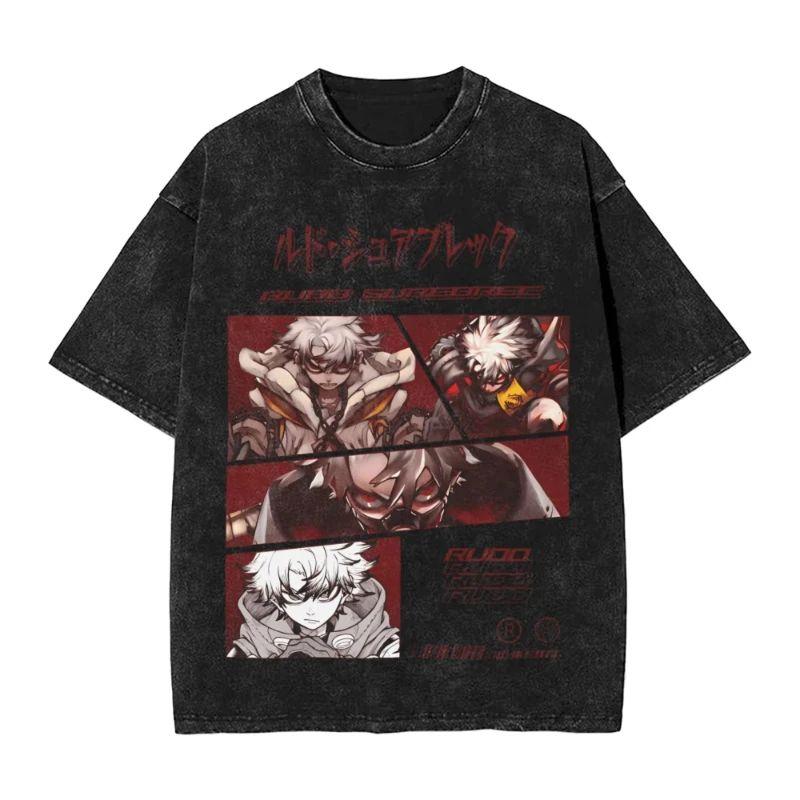 Harajuku Vintage T Shirts Hot Sale Gachiakuta Washed TShirt Anime YK Fun Casual TShirt ONeck Fashion TShirt Loose Oversized