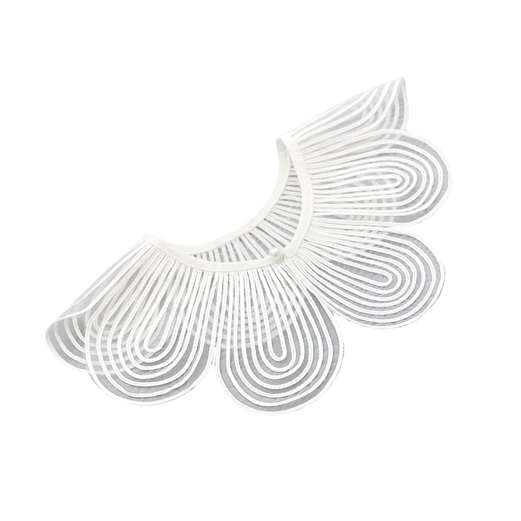 Decorative Embroidery Petal Cape False Collar for Stylish Ladies Elegant Pearls Beaded Shawl Wrap for Sweater and Dress