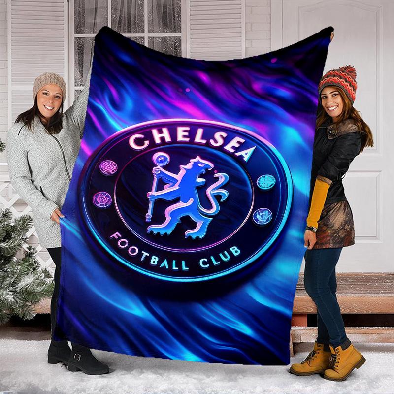 1pc C-Chelsea Theme Blanket - Digital Print, Polyester, Cozy for All Seasons, Perfect for Outdoor, and Travel