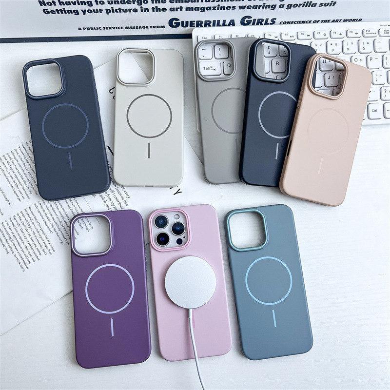 Luxury Skin Touch Scrub PCFor Magsafe Wireless Charging Case For iPhone 16 15 14 13 12 11 Pro Max Plus Magnetic Colorful Cover