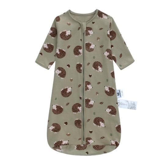 

miracle baby Pure Cotton Long‑Sleeve 3D Sleeping Bag with Animal Print, Center‑Opening, Breathable Summer Sleeping Bag for Children Aged 0–2 Years 0-6M зелёный