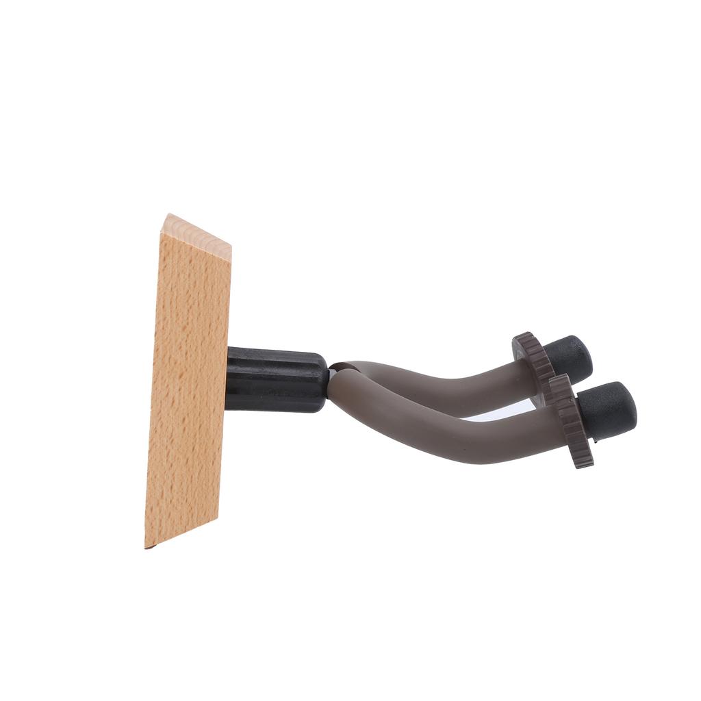 2Pcs Guitar Wall Mount Holder Hook Keeper Stand Solid Wood Base for Electric Ukulele Bass