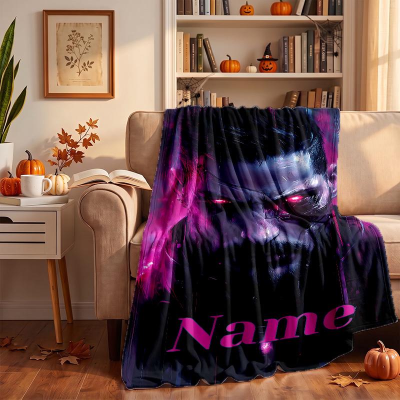 Cyberpunk Custom Flannel Blankets Soft Warm Cozy Throws for Home Decor Holiday Gifts