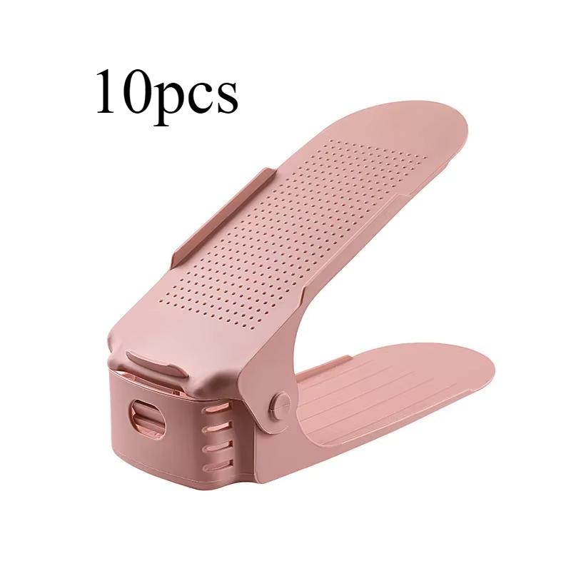 5/10 Stück Verstellbarer Schuhstapler Schuhschlitz-Organizer Schuhschlitz Platzsparer Doppeldecker Schuhregal Halter Für Schrankorganisation