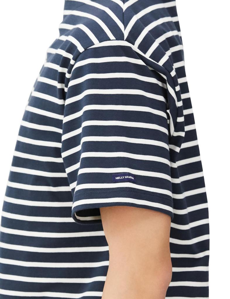 Helly Hansen S/S HH Marine Border Tee in Deep Navy/Off White