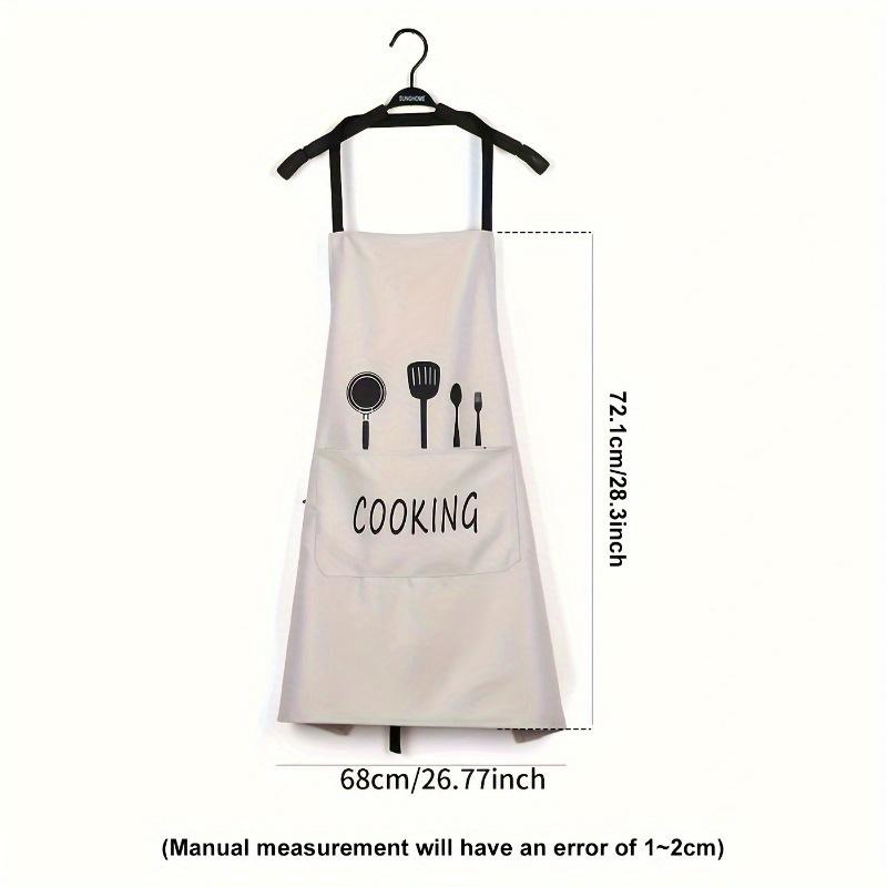 1pc Durable Chef's Apron- Waterproof, Oil-Resistant with Pockets- Unisex Kitchen Wear Stylish Protection for Cooking Enthusiasts