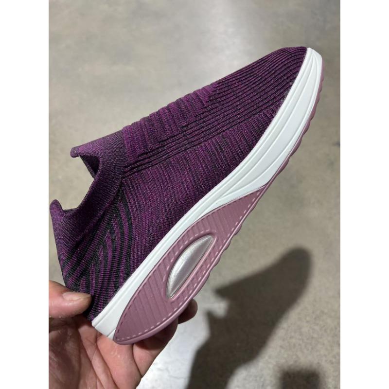 Flyknit Anti Slip Soft Soled Mom Shoes with Mesh and Air Cushion for Women's Sports Shoes