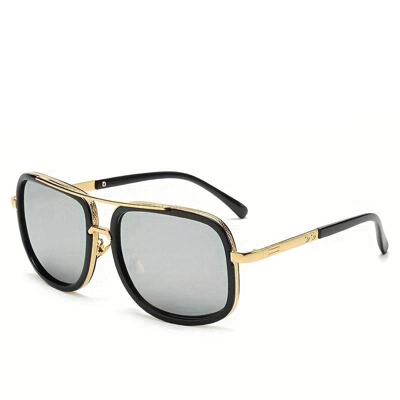 Modne Okulary Przeciwsłoneczne Do Jazdy Dla Mężczyzn Okulary Przeciwsłoneczne Metalowa Oprawka Owalna Soczewki Okulary Outdoorowe Codzienne Kwadratowe Okulary Przeciwsłoneczne Okulary Uv400
