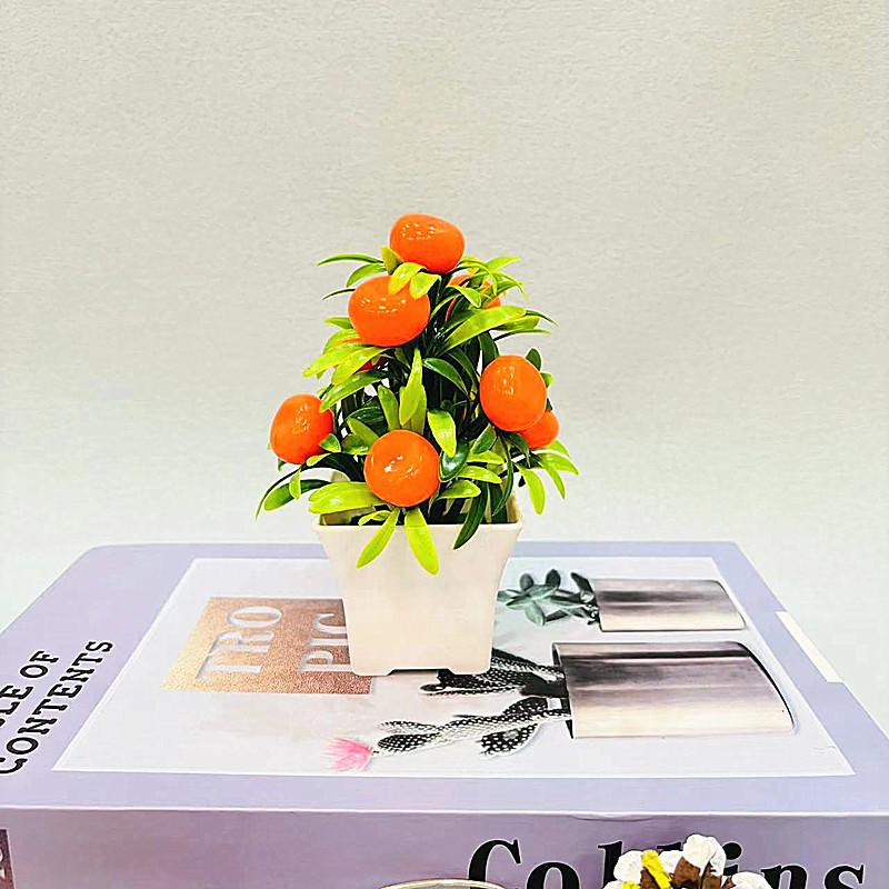 Artificial Potted Plants Artificial Flower Bonsai Artificial Fruit Ornaments 9 Small Fruits Open Pot Small Bonsai