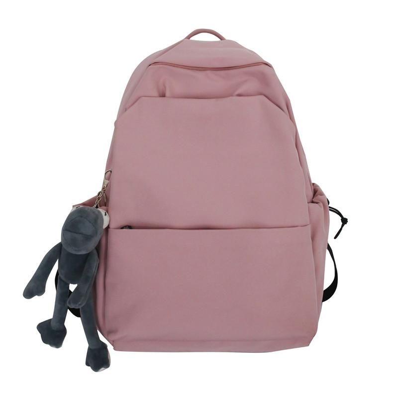Mori Large-Capacity Solid Color Backpack Male Trend Versatile Schoolbag Female High School Student Campus Backpack single pack фиолетовый