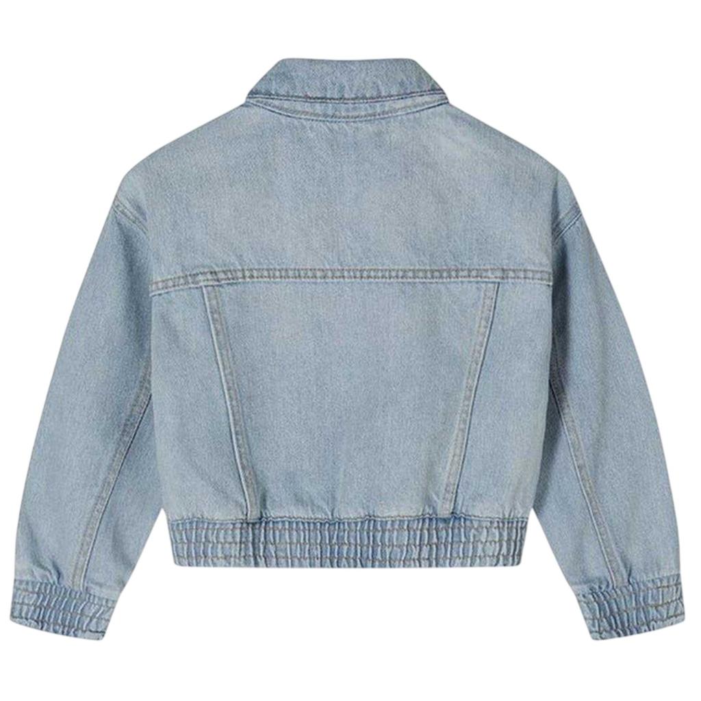 Minoti Girls Denim Cropped Bomber Jacket