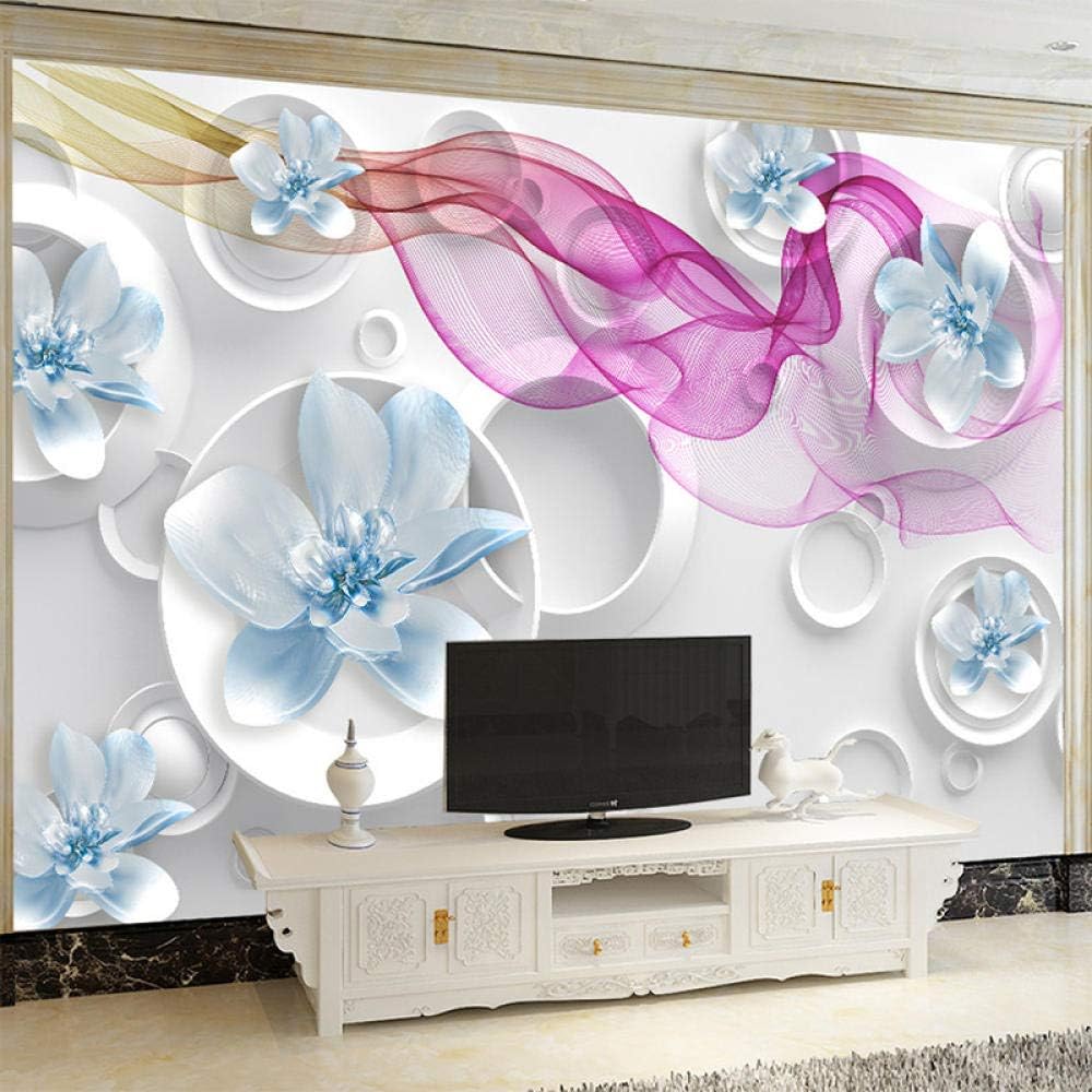 Moderne Wandmalerei Europäische Stereoskopische Runde Traum Blume Juwelen Tapete Wohnzimmer Hintergrund Tapete