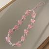 Y2K Candy Colors Cellphone Keychain Butterfly Beaded Butterfly Mobile Phone Chain  Pendant