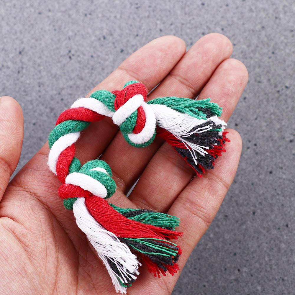 Braided Colorful Washable Bite Resistant Pet Chew Rope Teeth Cleaning Bone Rope Dog Molar Toy