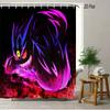 One Piece Luffy, Ace & Sabo Brothers Bond Fiery Scene 2D Print Waterproof Shower Curtain, Intense Flaming Background With Epic B
