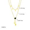 Minimalist Fashion Heart Tassel Irregular Double Layer Titanium Steel Necklace