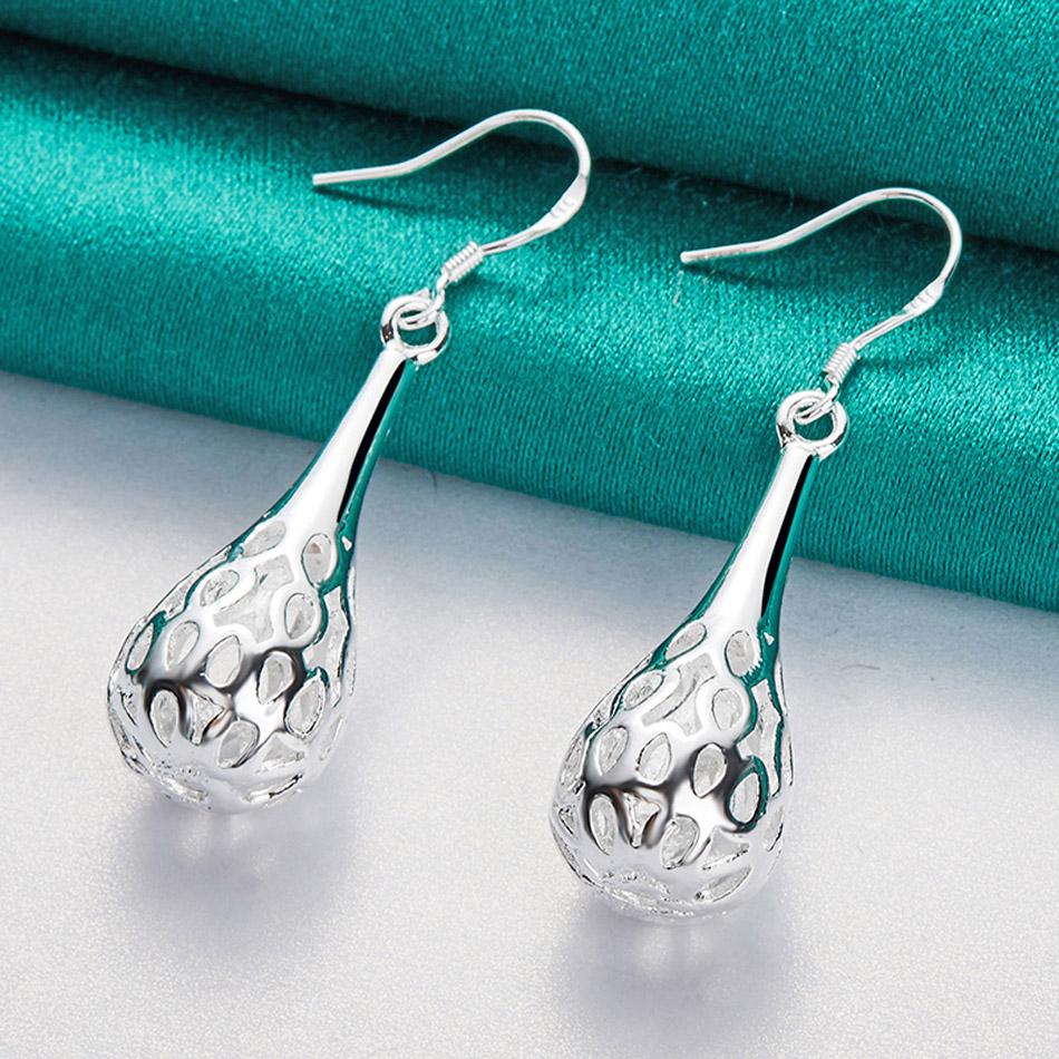 

URMYLADY стерлингового серебра 925 пробы полые серьги-капли для женщин модные свадебные обручальные очаровательные ювелирные изделия ME103