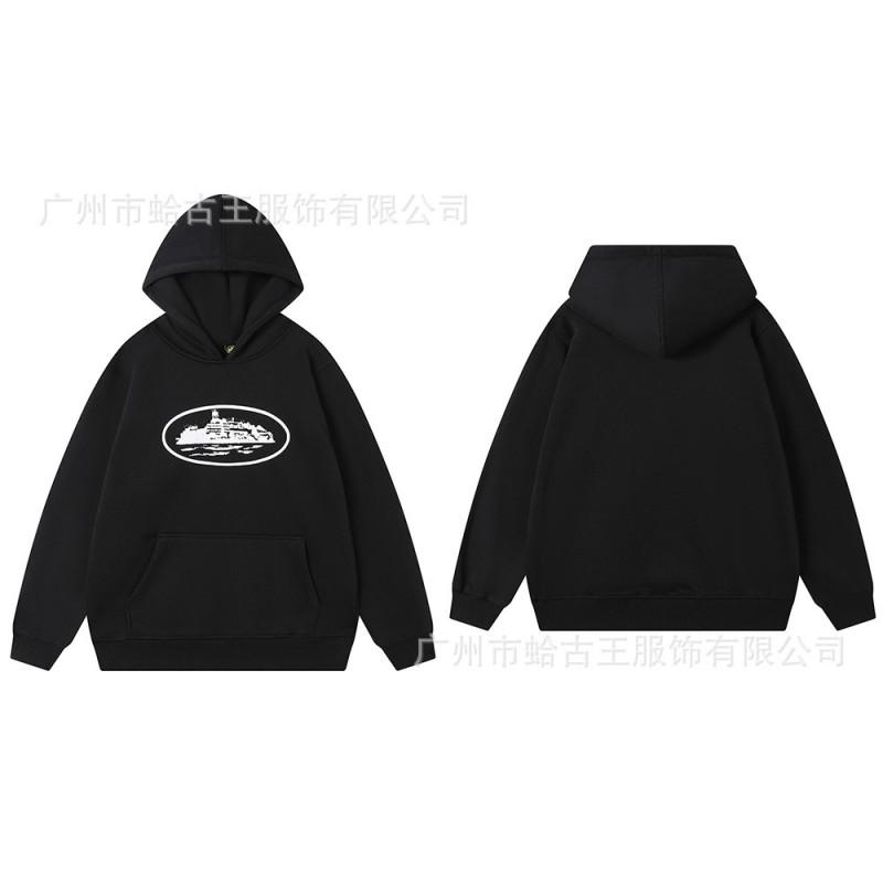 Unisex sada mikiny s kapucí a tepláků s potiskem písmen, podšitá fleecem, bavlněná směs, Streetwear, Zimní outfit