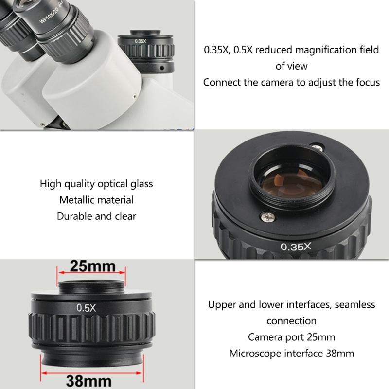Microscope Adapter CTV Microscope Lens Camera Interface Adapters Mount Lens Adapter Microscope Accessory for Trinocular