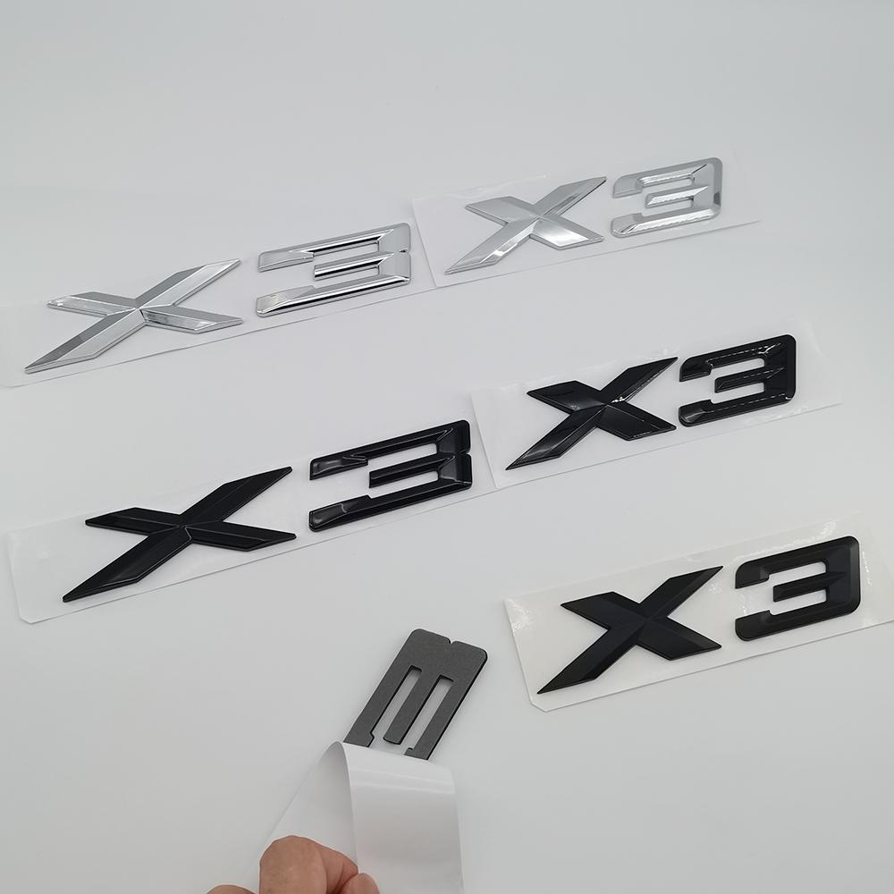 New 3D ABS Chrome Black Matte X3 Logo Nameplate Sticker Rear Trunk Emblem Badge Decals For BMW F25 E83 G01 M40i Car Accessories uo2