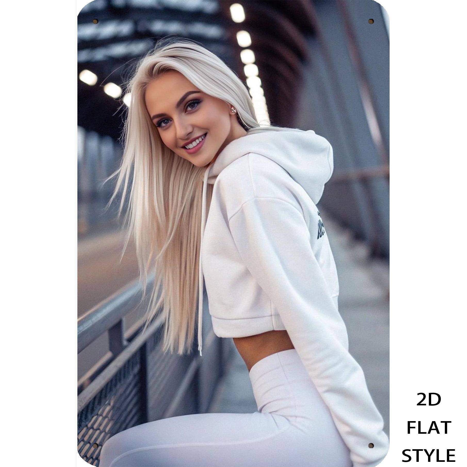 

Vintage Metal Wall Sign 20x30cm Retro Woman Art Iron Poster Home Bar Decor 20x30cm