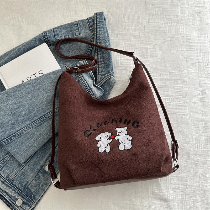 Handbag One Shoulder Cute Puppy Hand Carrying Bucket Bag Large Capacity Tote Bag Versatile Multi-Purpose Backpack Bag