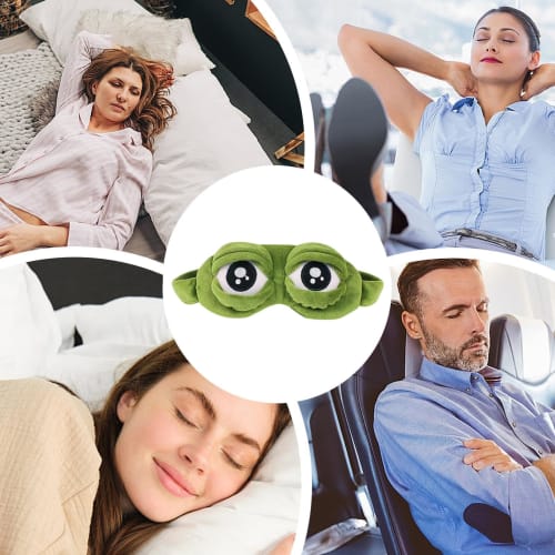 Frog Sleeping Mask, Cute Eyeshades for Sleeping, Soft Eye Patch for Adults, Kids Sleep Eye Cover, Frog Design Sleep Mask, Contoured Sleep Mask 8.66x3.