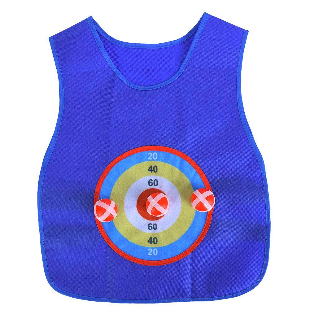 Children s Sticky Ball Jersey Outdoor Toss Sticking Target Game Vest Kids Fun Sports Toyblue