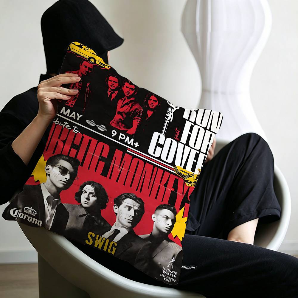 Vintage Arctic Monkeys Rock Band Music Cover Series Art Pillow Cushion Cover Pillowcase Living Room Sofa Home Decor Customized