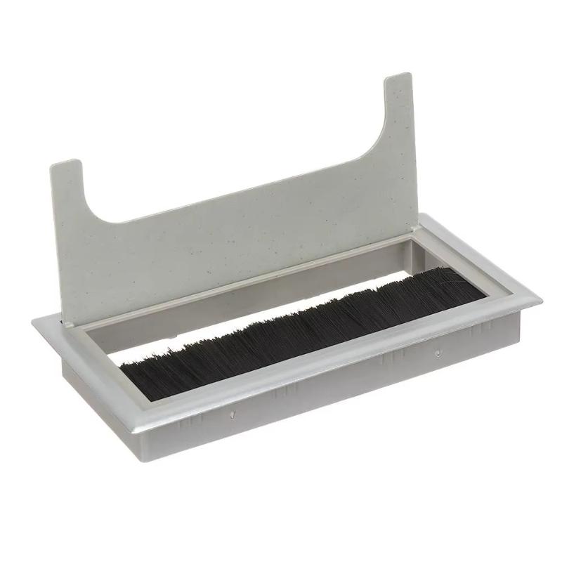 Plastic Desk Cable Grommet With Dustproof Brush And Flip Cover For Office Home Desktop Wire Management