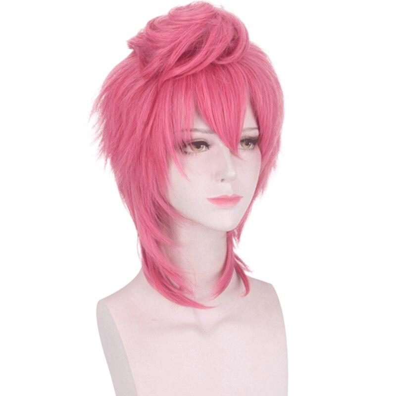 Anime Jojo's Bizarre Adventure Golden Wind Trish Una Red Style Heat Resistant Fake Hair Halloween Party JOJO Cosplay Costume Wig