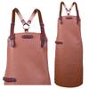 Waterproof PU Leather Hanging Neck Apron - Oil-Proof BBQ & Barista Style